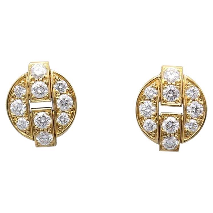 Cartier Himalia Diamond 18 Karat Gold Stud Earrings