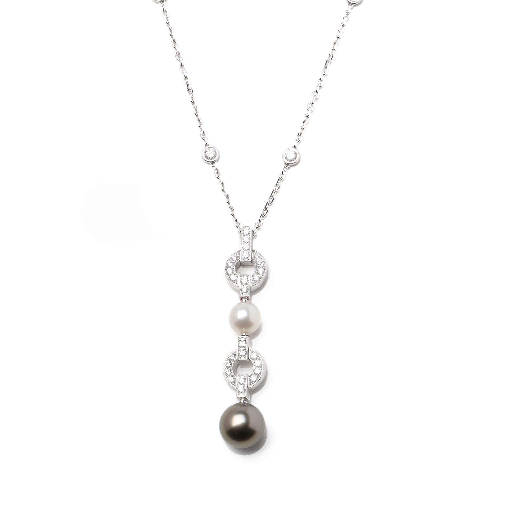 This necklace by Cartier is from their Himalia collection and features a Diamond and Cultured Pearl pendant, on an 18ct white gold chain with further bezel set diamonds. Accompanied with a Cartier pouch. Our Xupes reference is COMJ527 should you