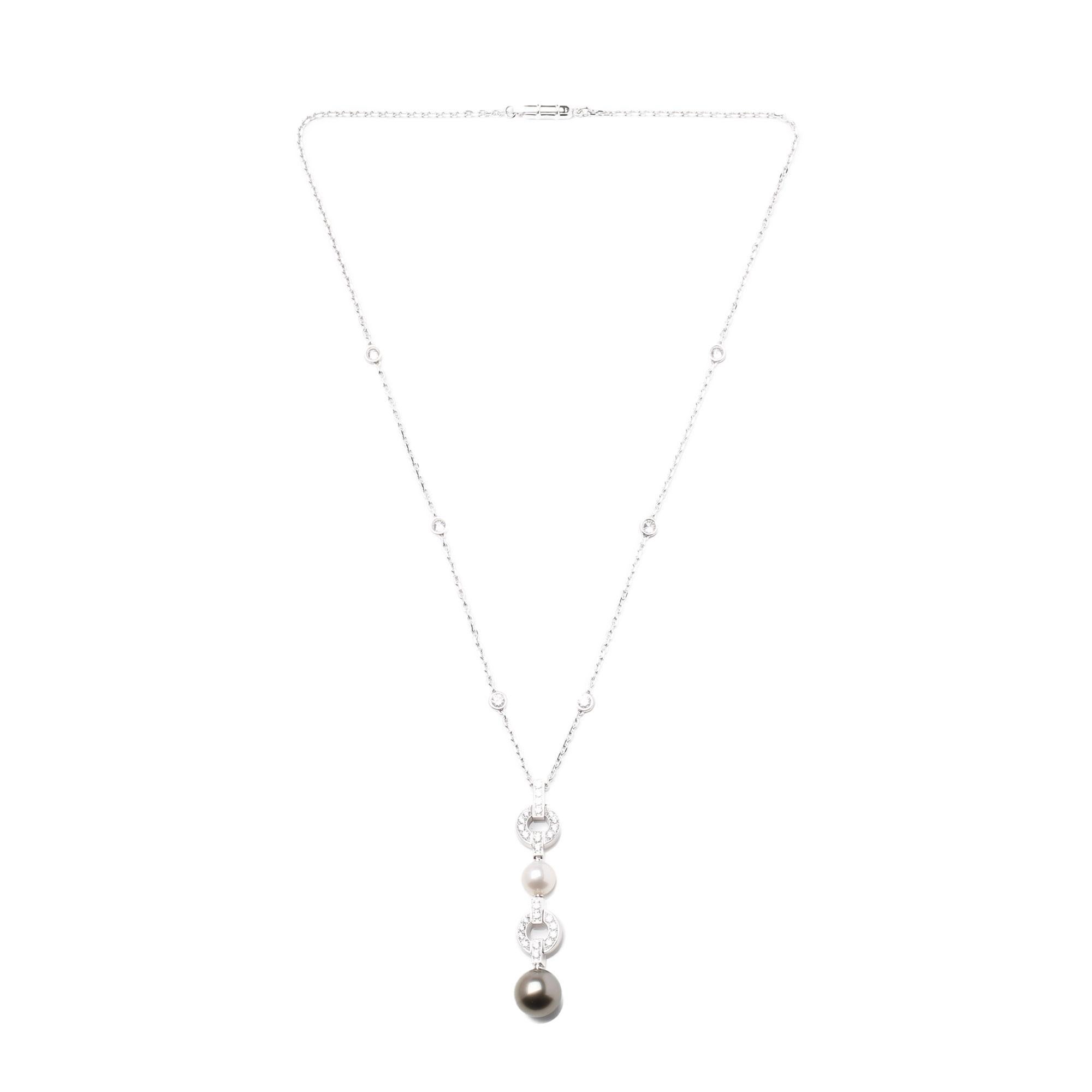 Contemporary Cartier Himalia Diamond and Pearl Necklace