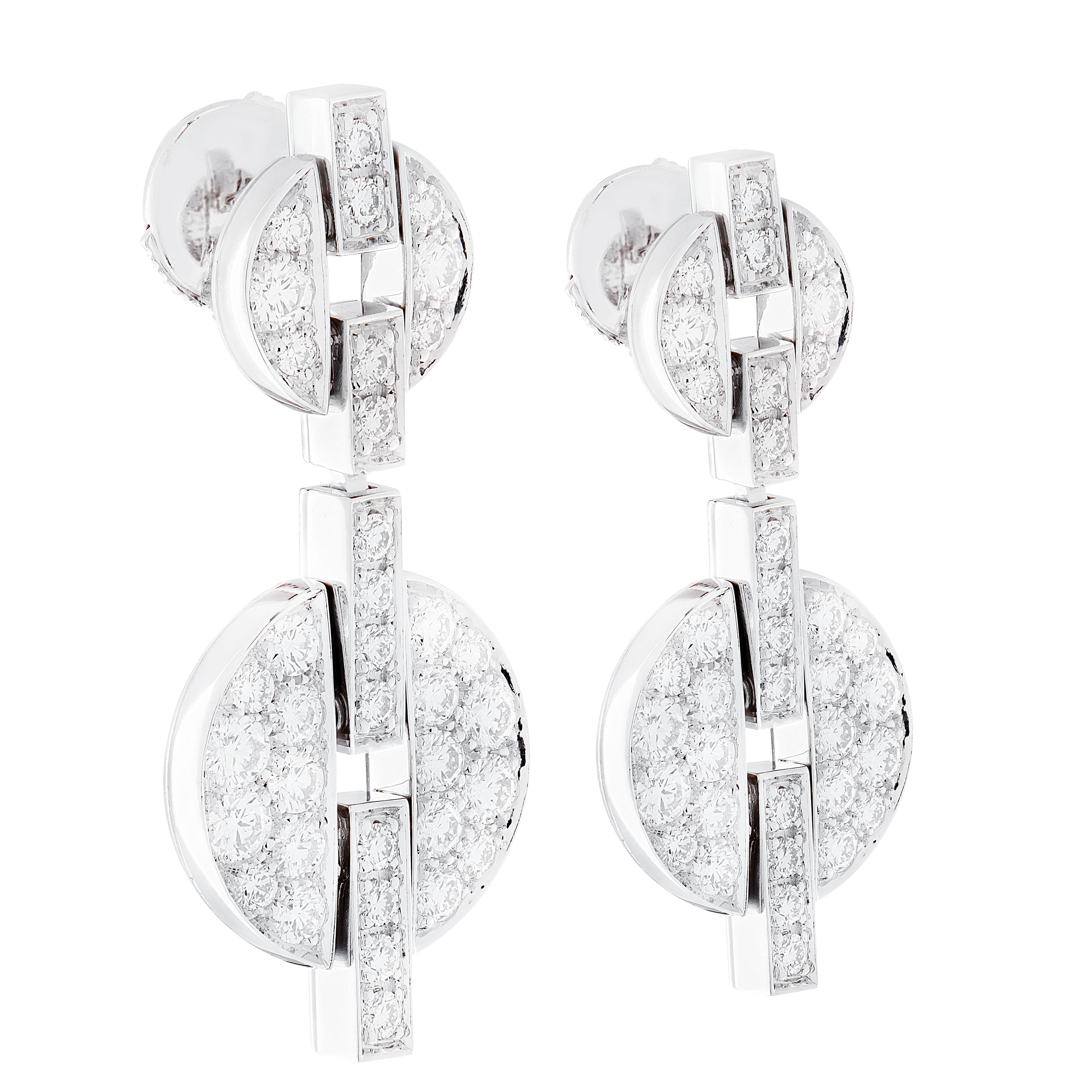 Orecchini a pendente con diamanti Cartier Himalia In condizioni ottime in vendita a West Palm Beach, FL