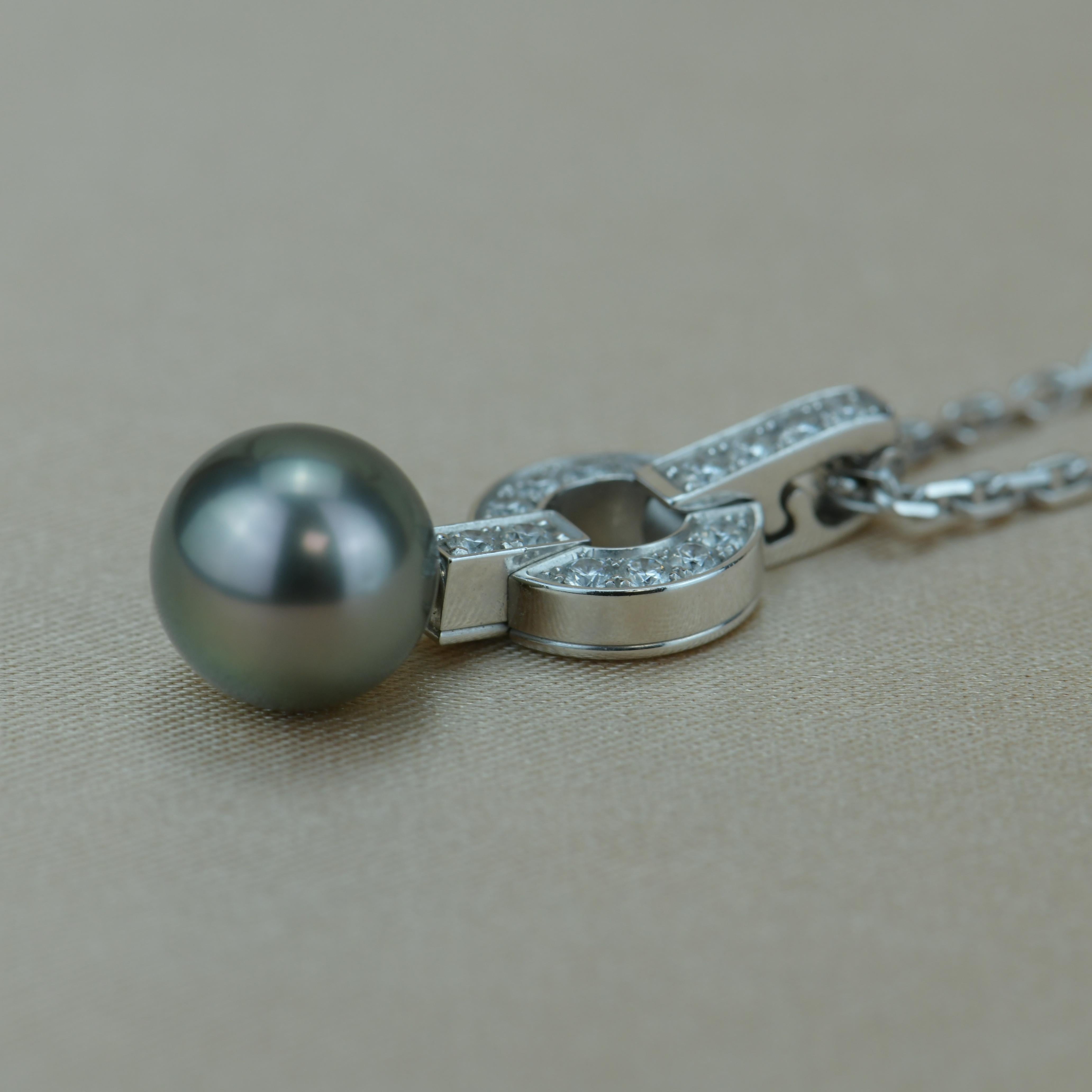 Cartier Himalia Diamond & Pearl Pendant Necklace In Excellent Condition In Banbury, GB