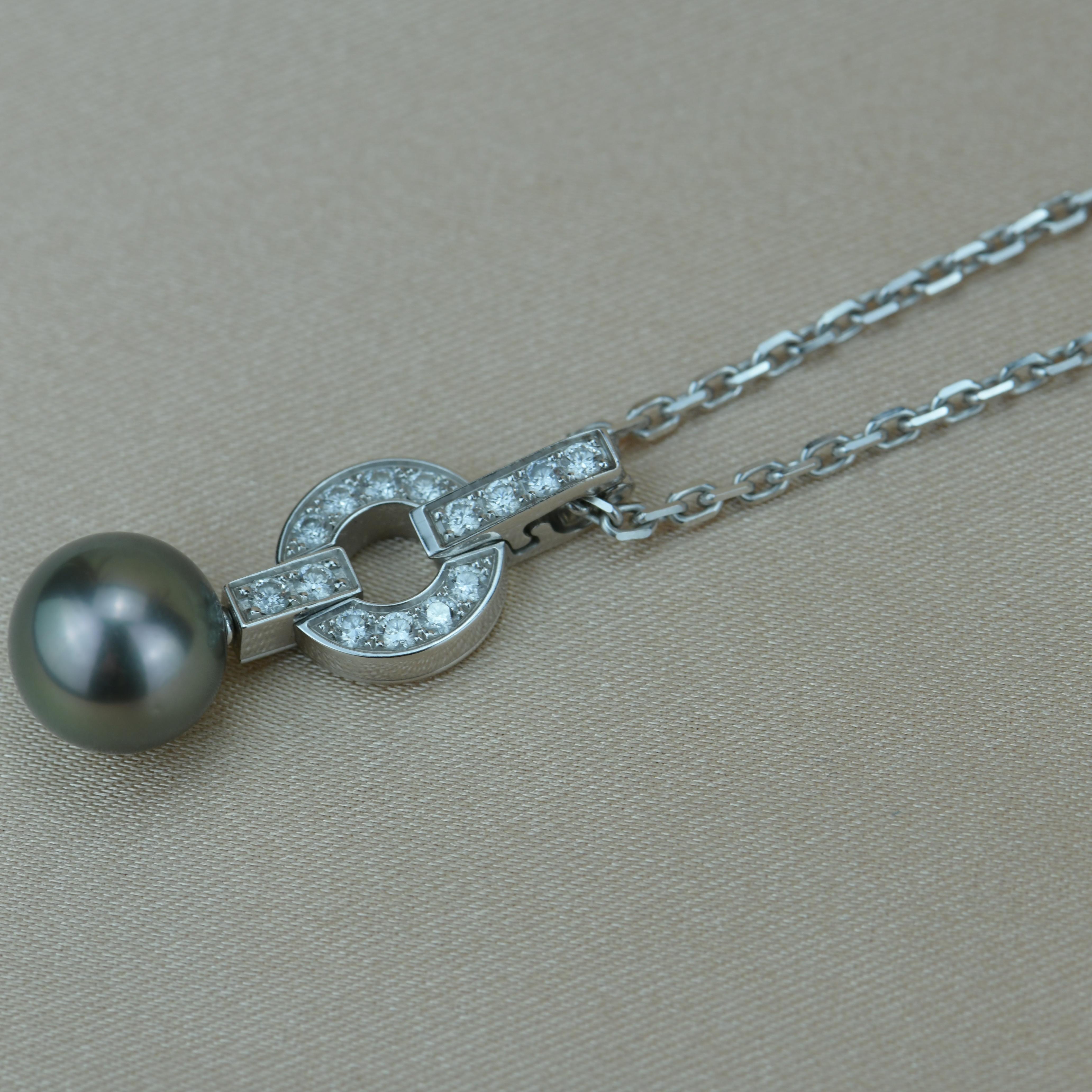 Women's Cartier Himalia Diamond & Pearl Pendant Necklace