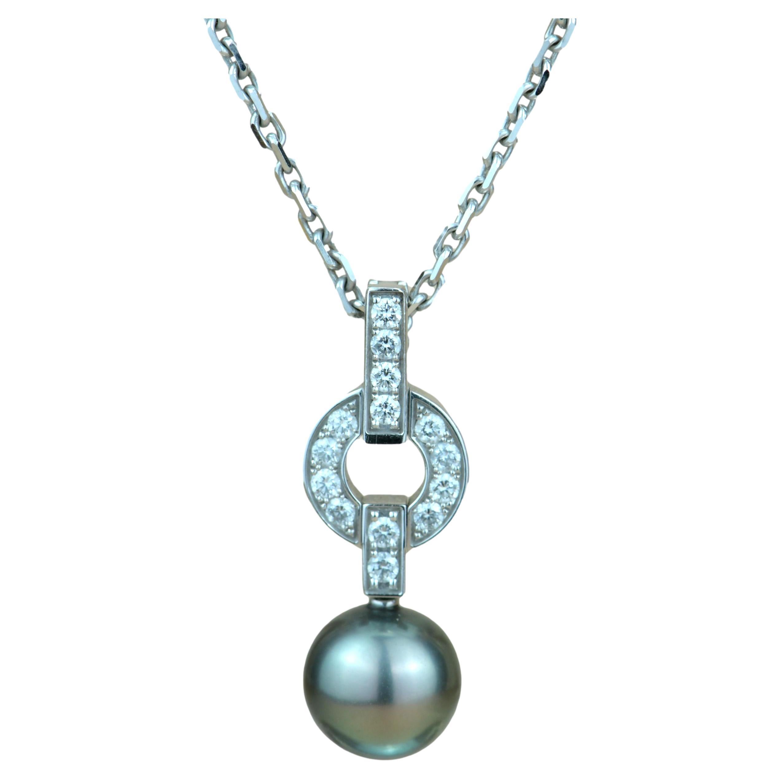 Cartier Himalia Diamond & Pearl Pendant Necklace