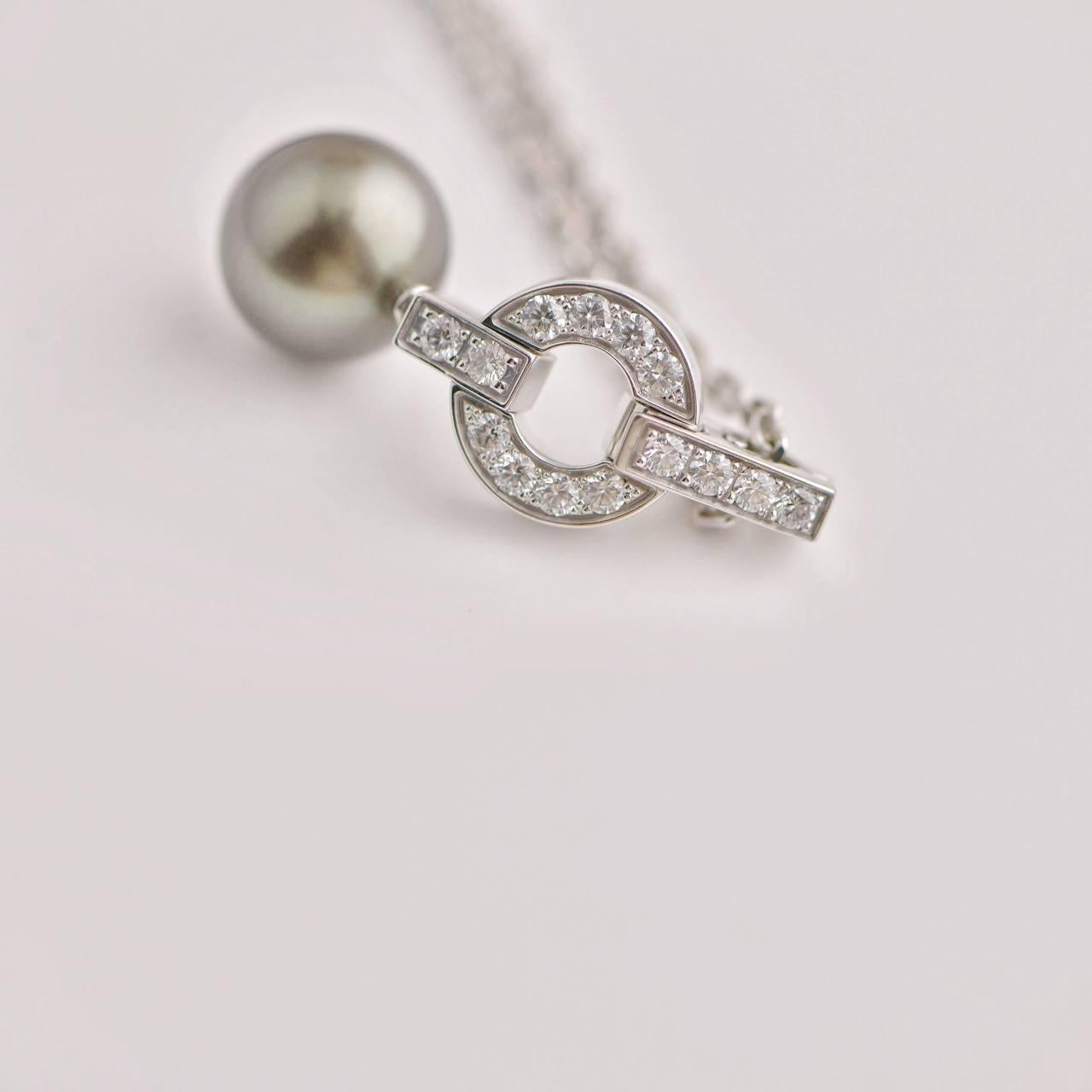 Cartier Himalia Diamond Tahitian Pearl Pendant Necklace For Sale 1