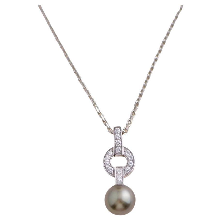 Cartier Himalia Diamond Tahitian Pearl Pendant Necklace For Sale