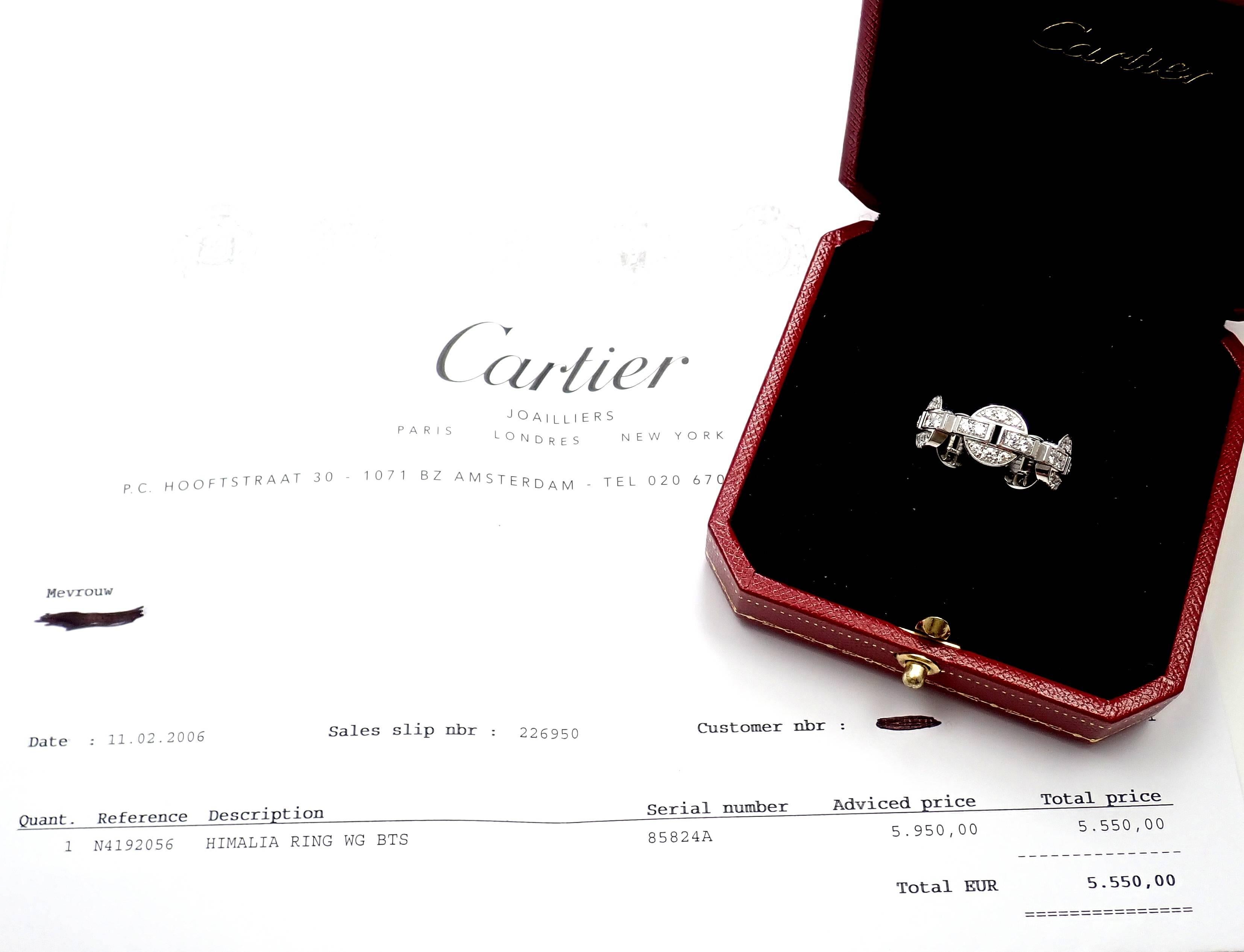 Cartier Himalia Diamond White Gold Band Ring 4