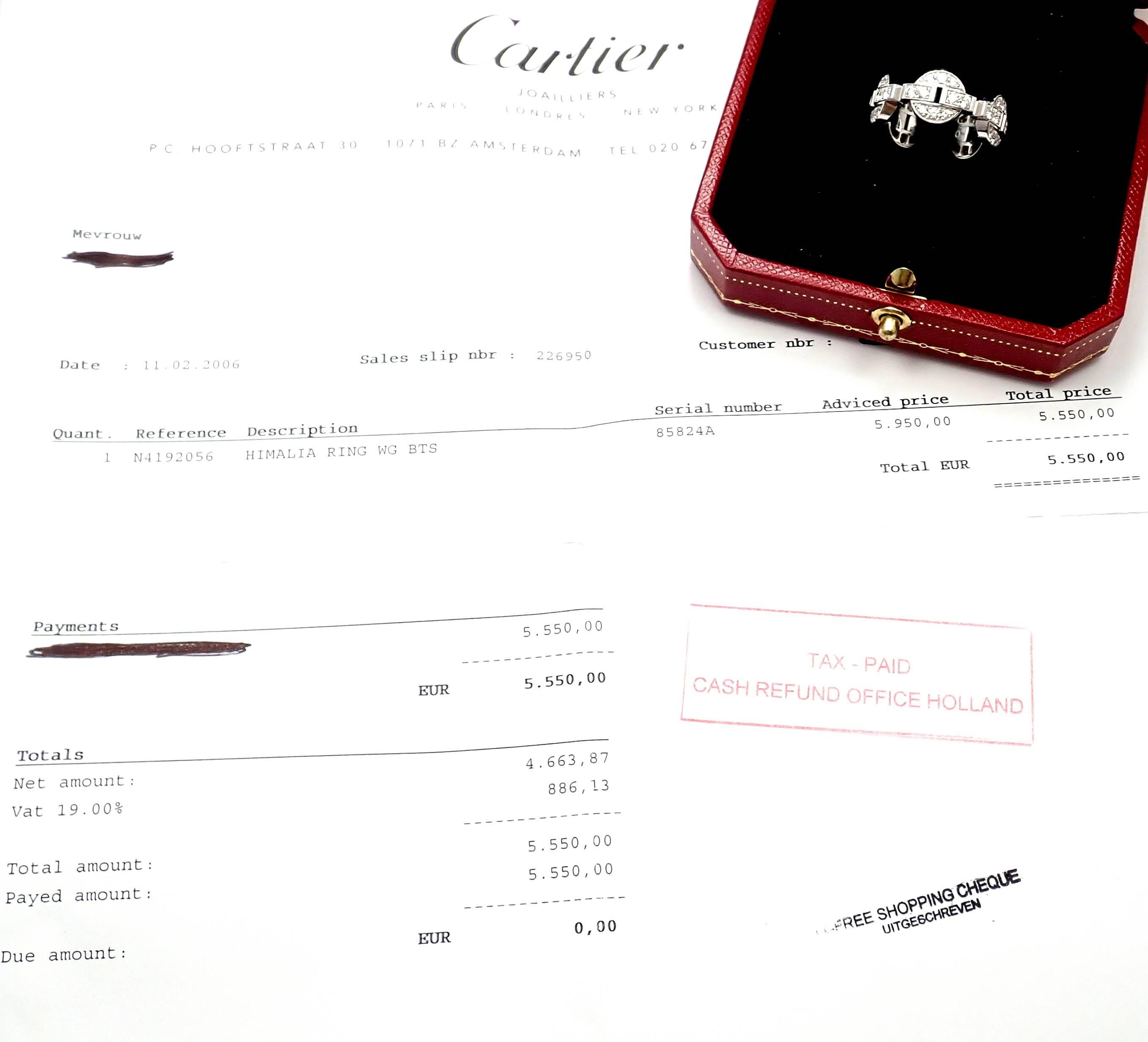 Cartier Himalia Diamond White Gold Band Ring 5