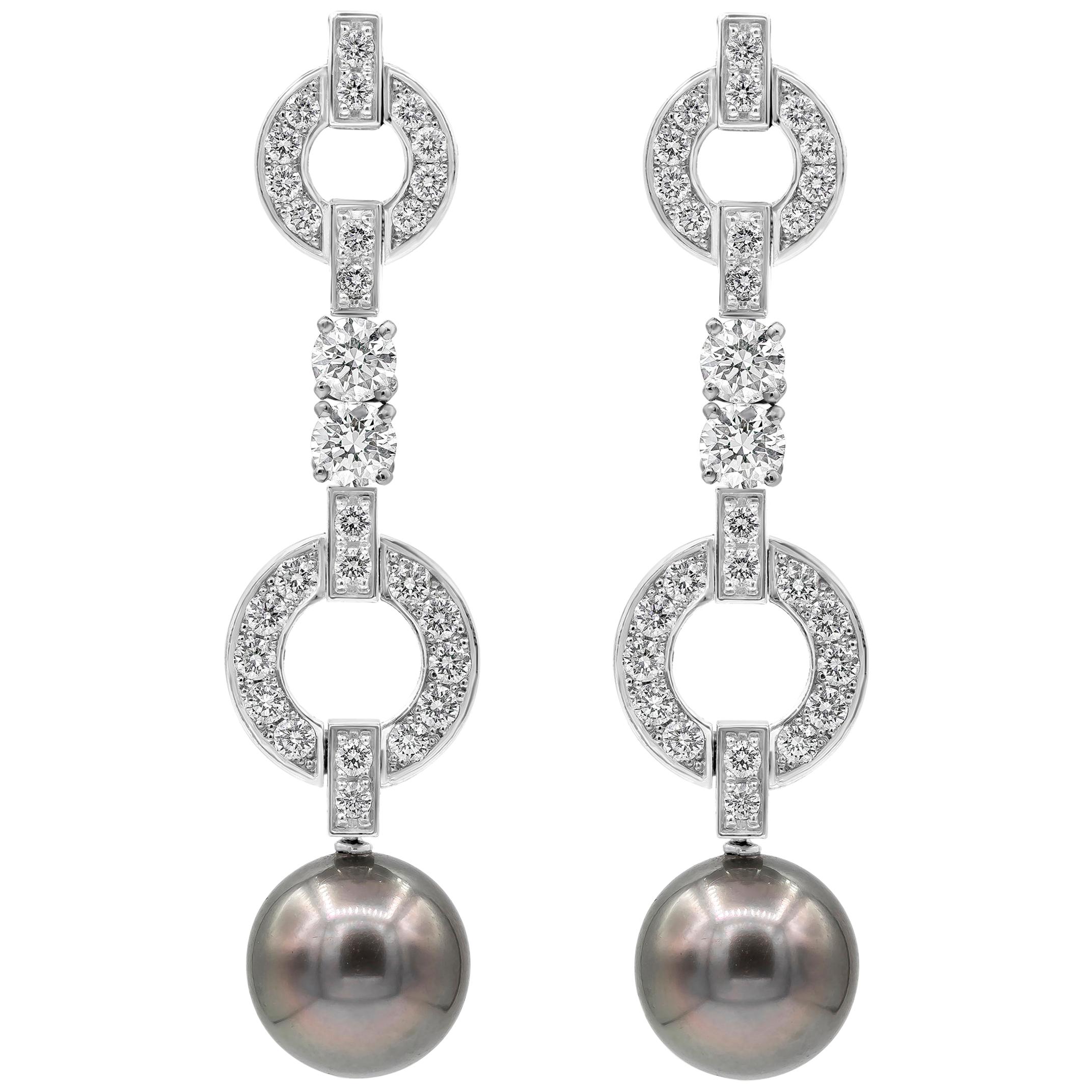 Cartier Himalia Pearl and Diamond Dangle Earrings