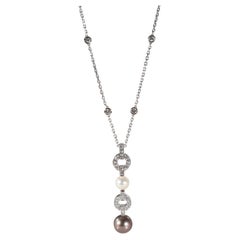 Cartier perle Himalia et diamants  Pendentif en or blanc 18 carats 1,3 carat poids total