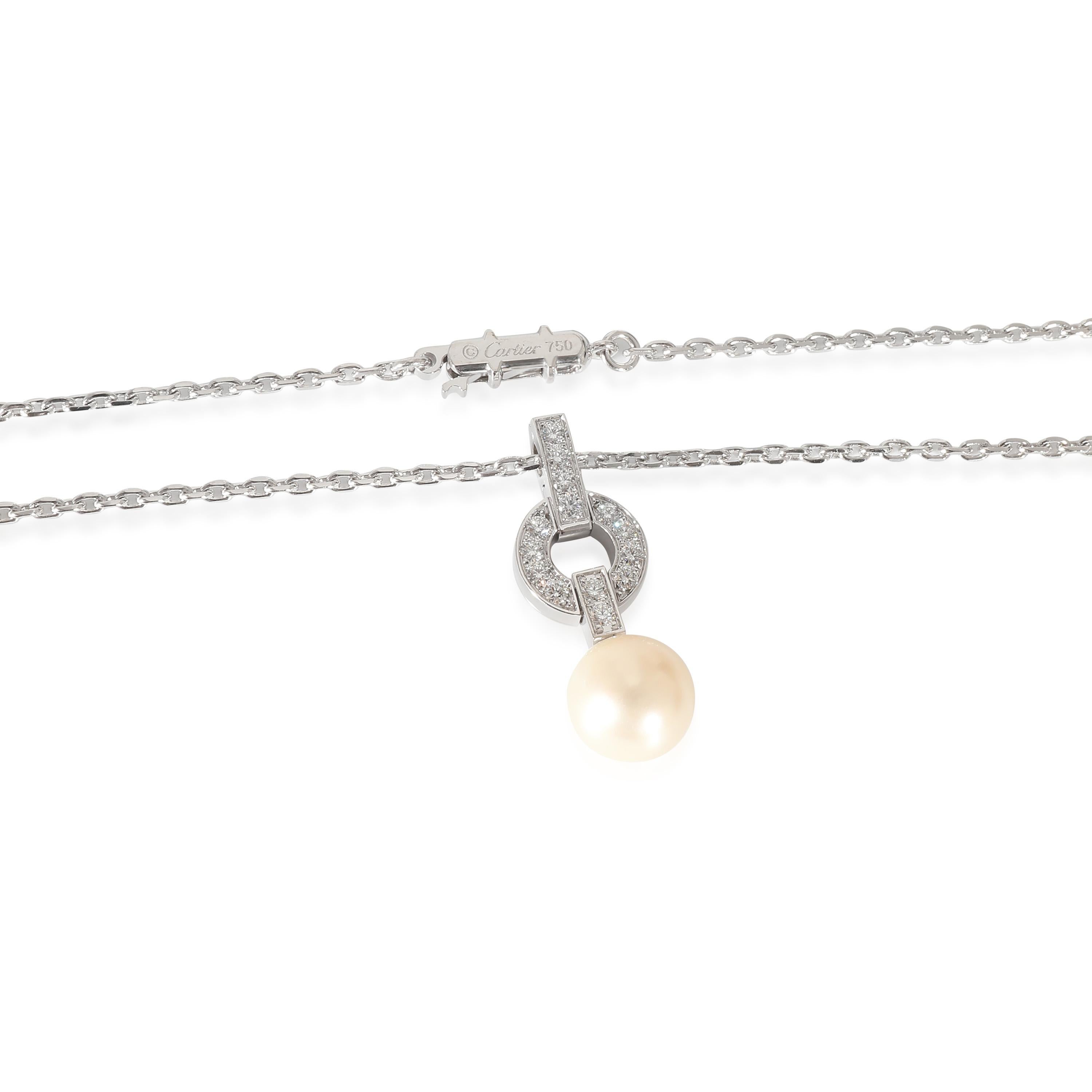 Cartier Pendentif Himalia en or blanc 18 carats et perles 0,25 carat poids total Pour femmes en vente
