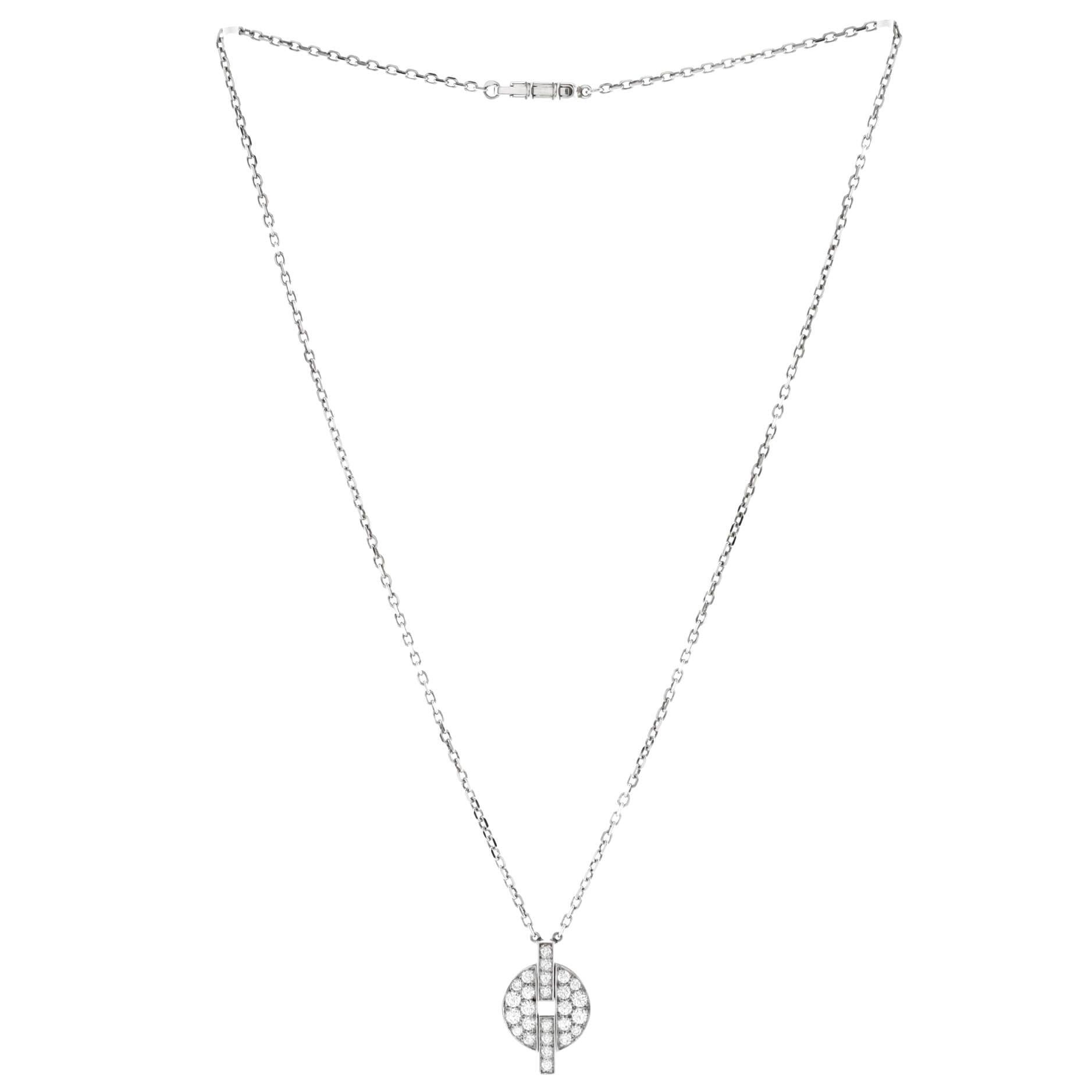 Cartier Himalia Pendant Necklace 18K White Gold and Diamonds In Good Condition For Sale In New York, NY