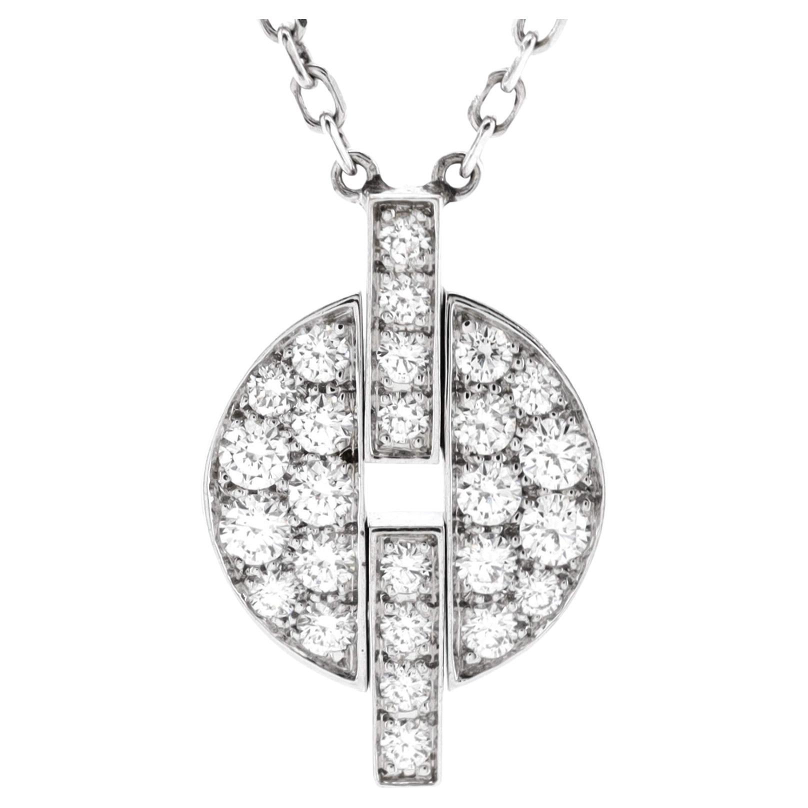 Cartier Himalia Pendant Necklace 18K White Gold and Diamonds For Sale