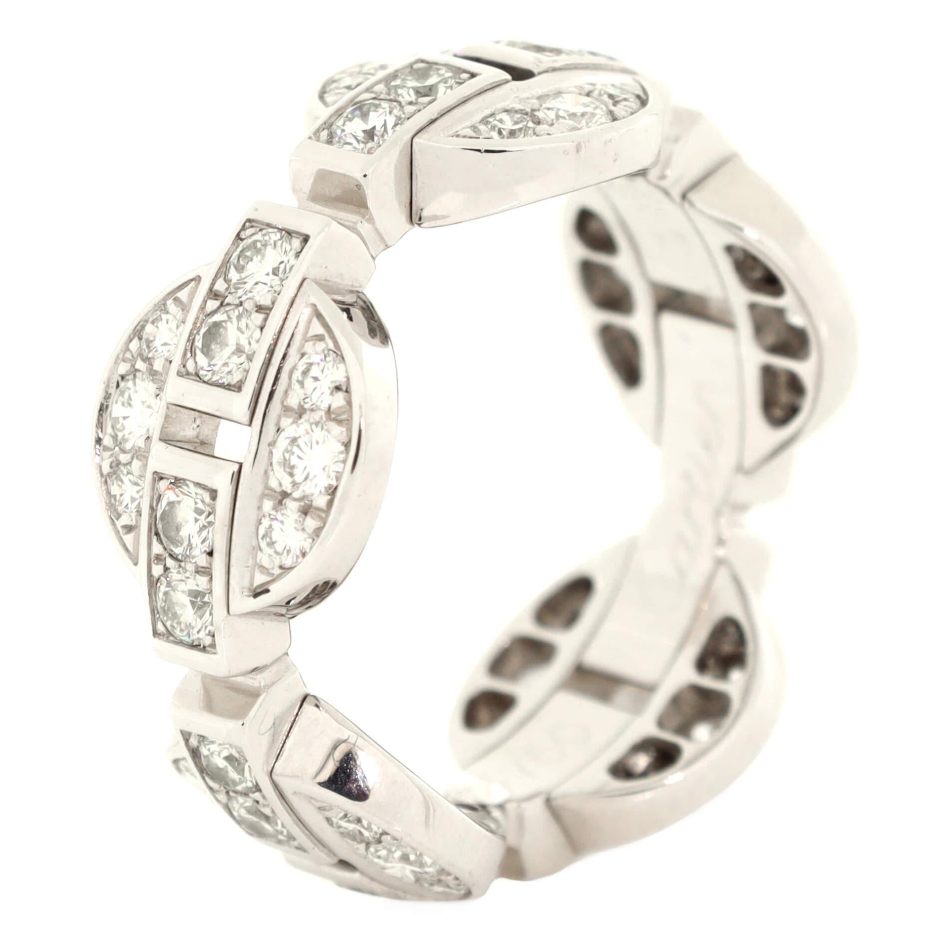 Cartier Himalia Ring 18K White Gold with Full Pave Diamonds In Good Condition In New York, NY