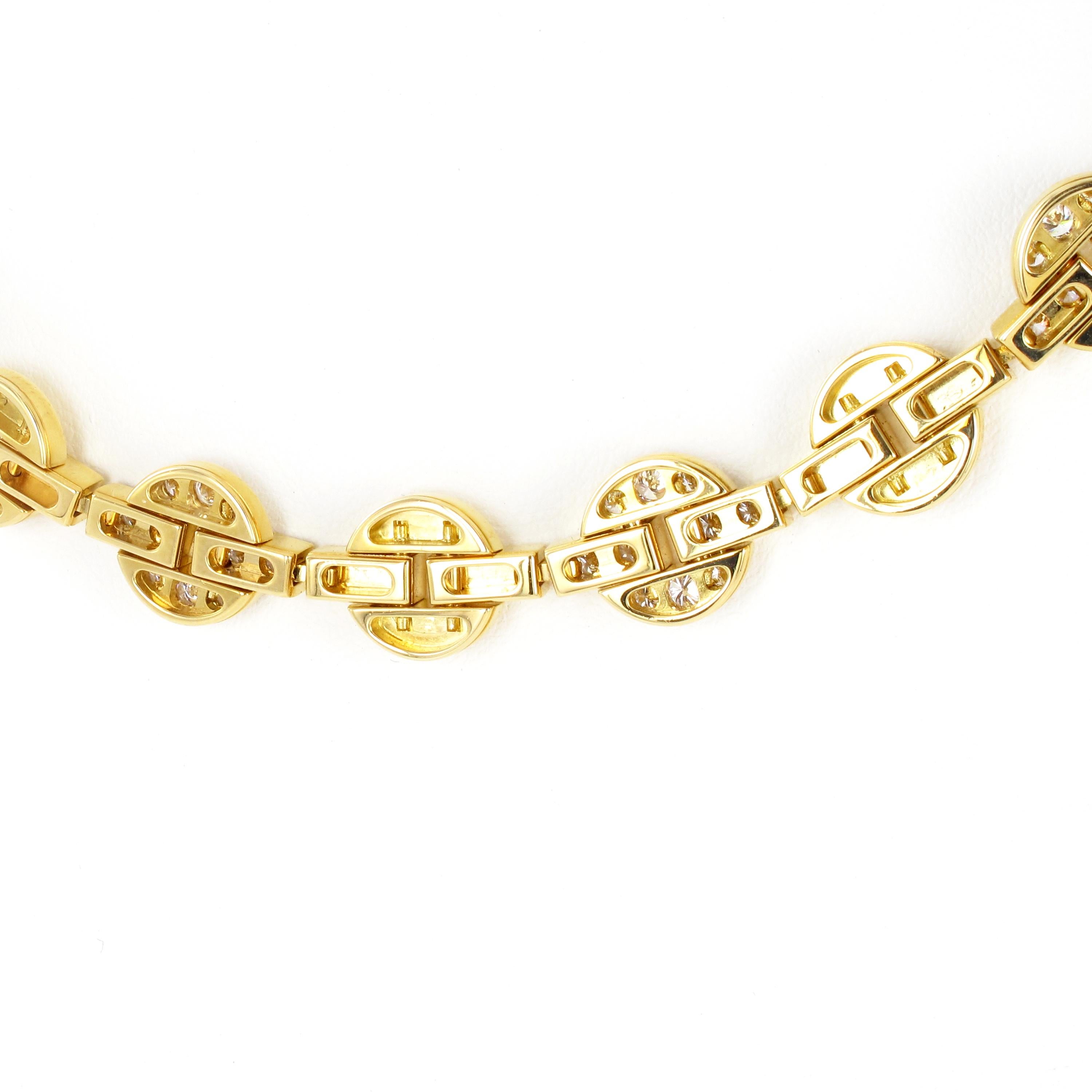 Round Cut Cartier Himalia Yellow Gold Necklace with Diamonds