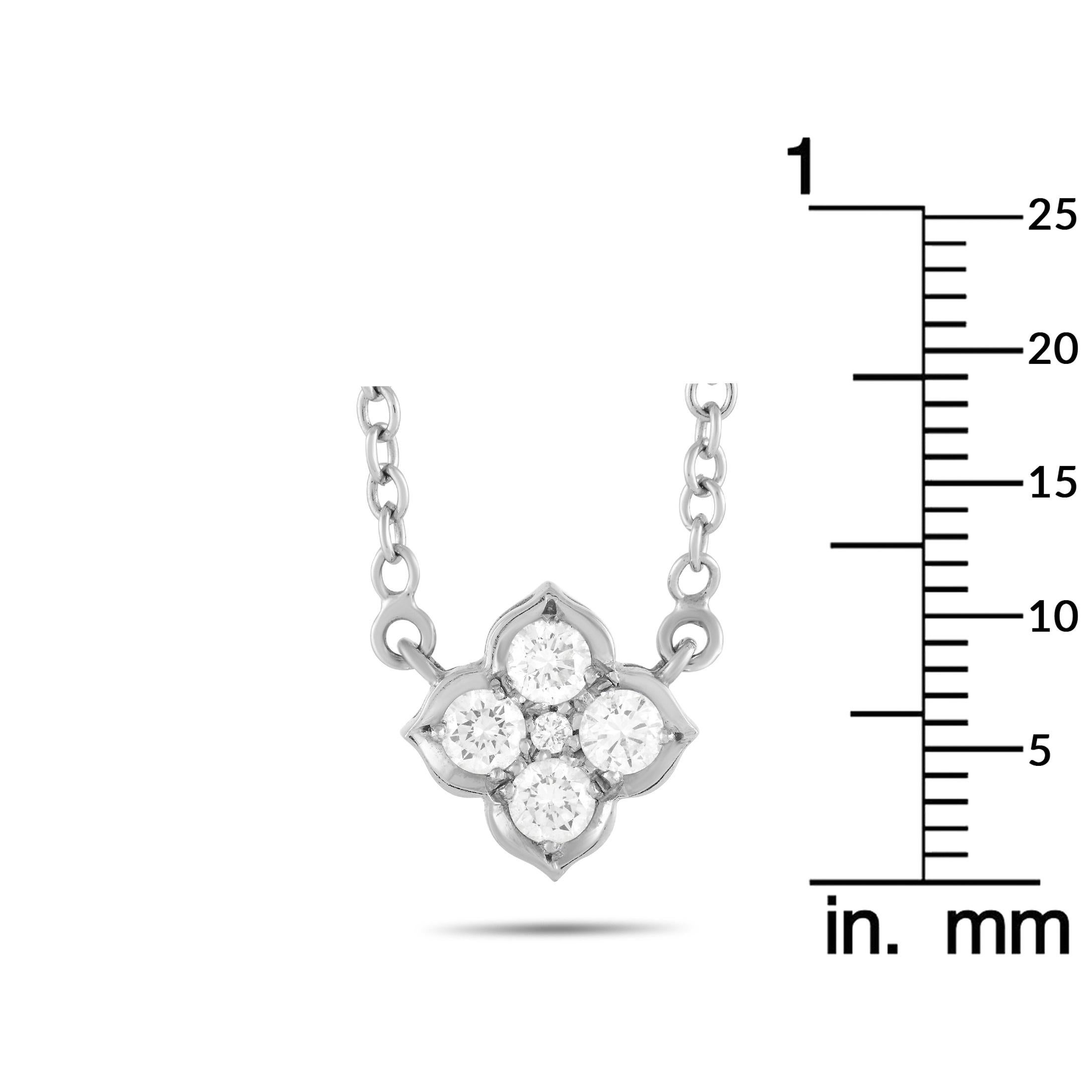 Round Cut Cartier Hindu 18K White Gold 0.35 Ct Diamond Necklace