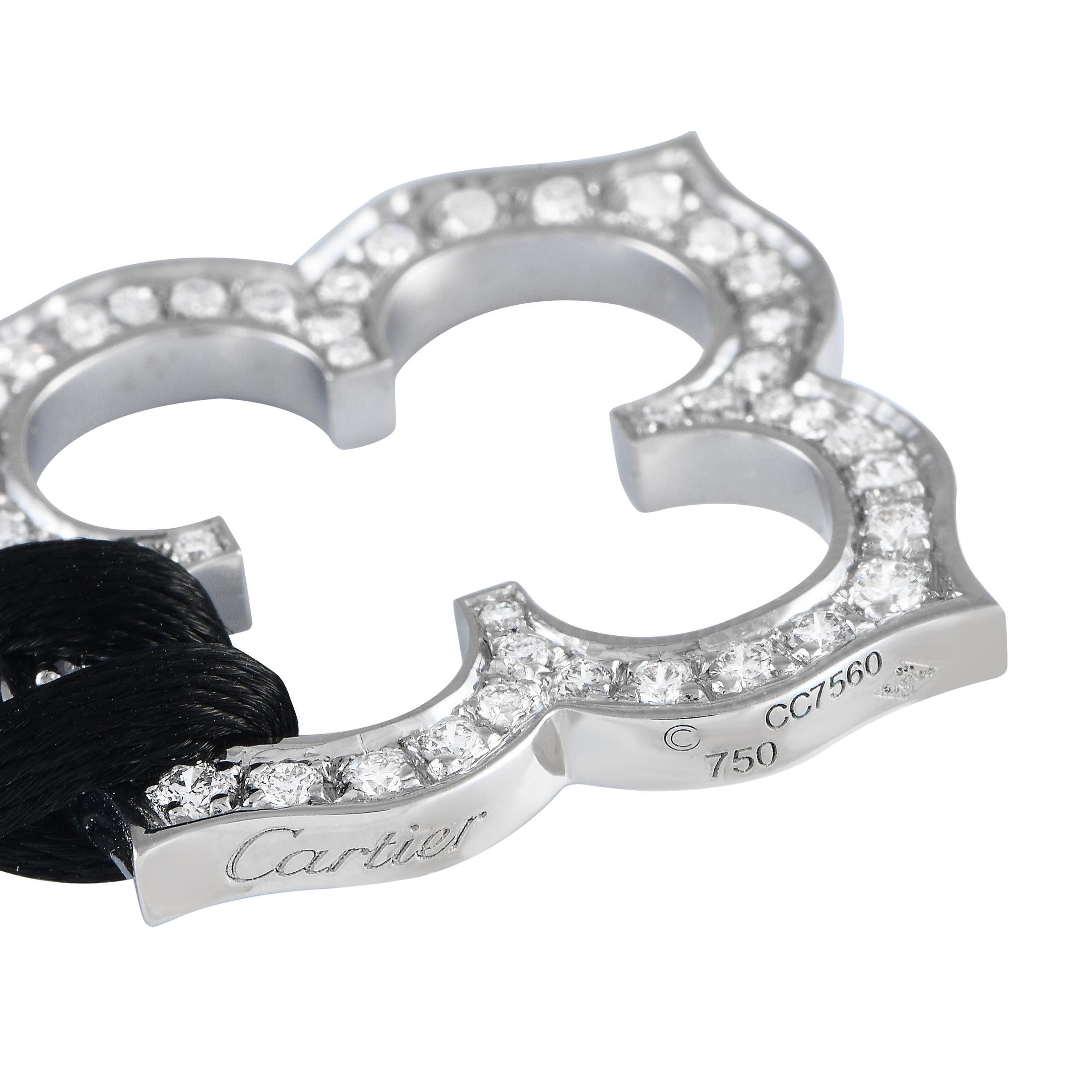 Cartier Hindu 18K White Gold 0.60ct Diamond Necklace In Excellent Condition In Southampton, PA