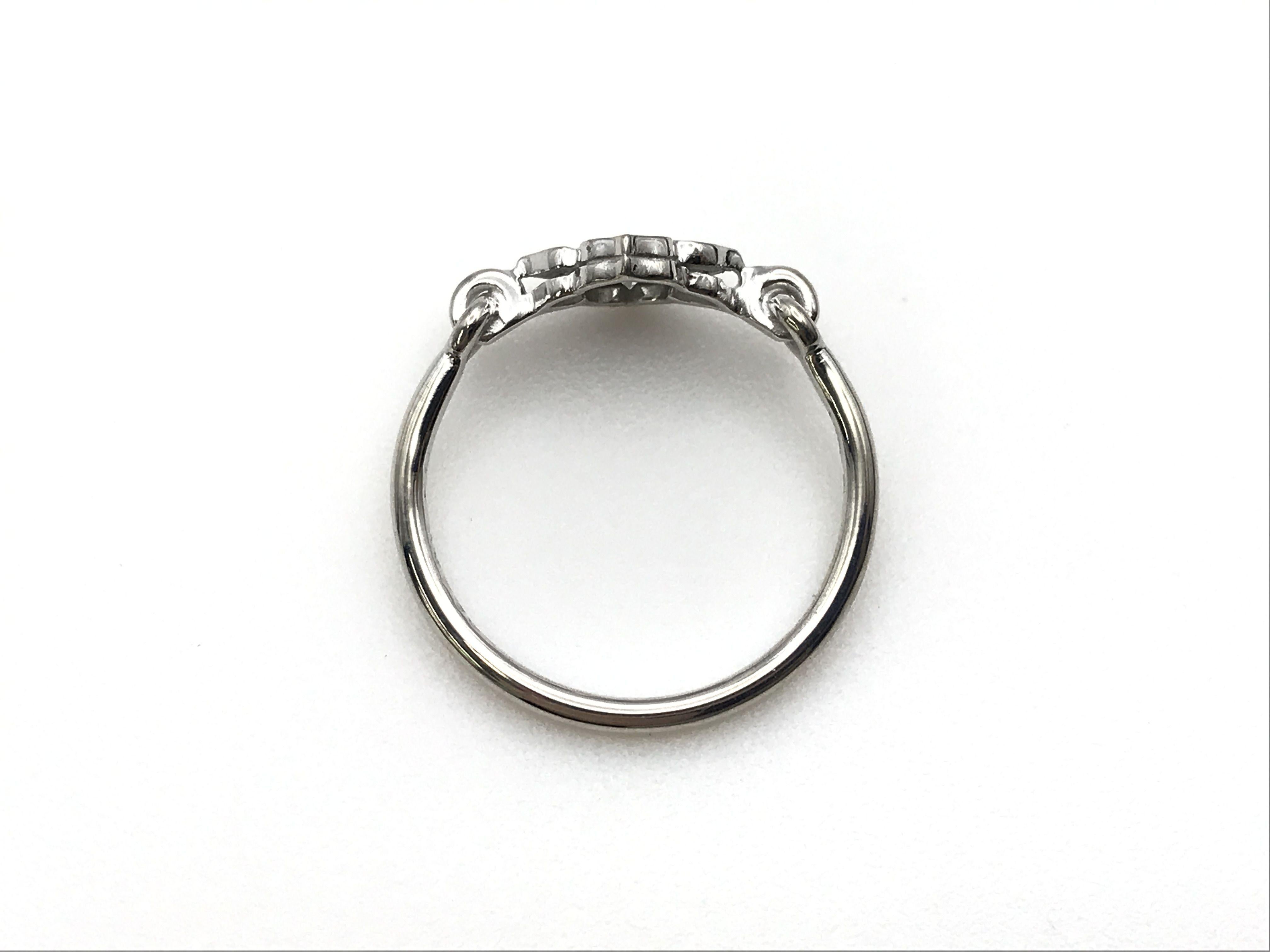 Cartier Hindu 18k White Gold & Diamond Floral Ring Size 48 In Good Condition In Oyster Bay, NY