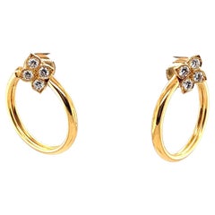 Cartier Hindu Diamond 18 Karat Gold Hoop Earrings