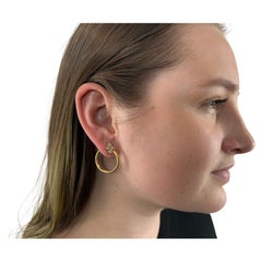 Cartier Hindu Diamond 18 Karat Yellow Gold Hoop Earrings
