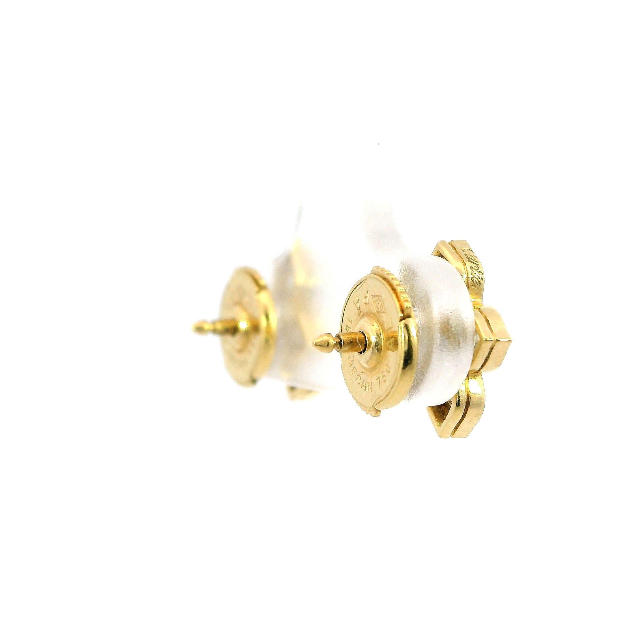 Cartier Hindu Diamant-Ohrstecker aus 18 Karat Gelbgold mit Diamanten (Rundschliff) im Angebot