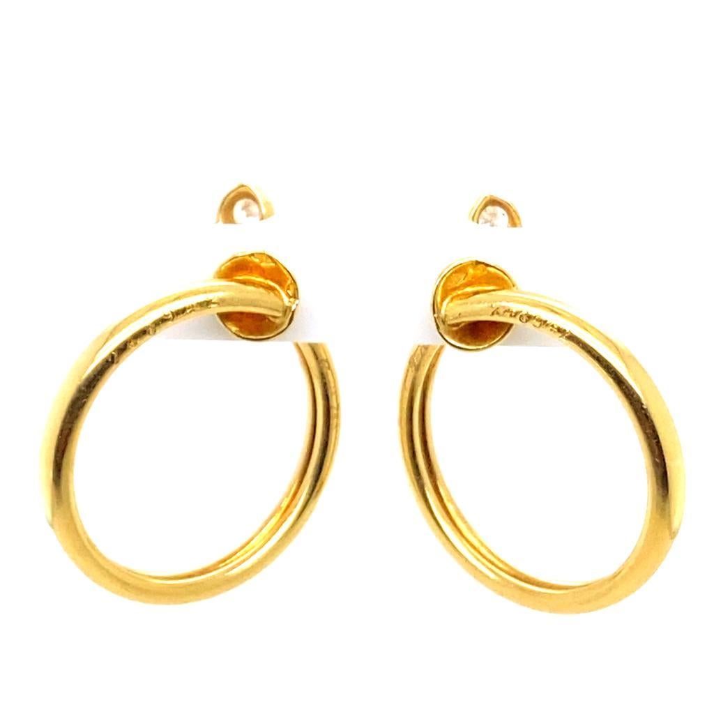 Cartier Hindu Diamond Hoop 18 Karat Yellow Gold Earrings  In Good Condition In London, GB
