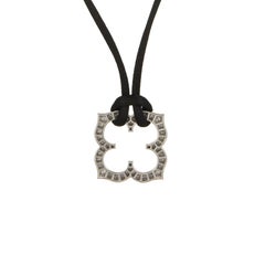 Cartier Hindu Diamond Necklace Estate 18 Karat Gold Black Silk Cord Jewelry