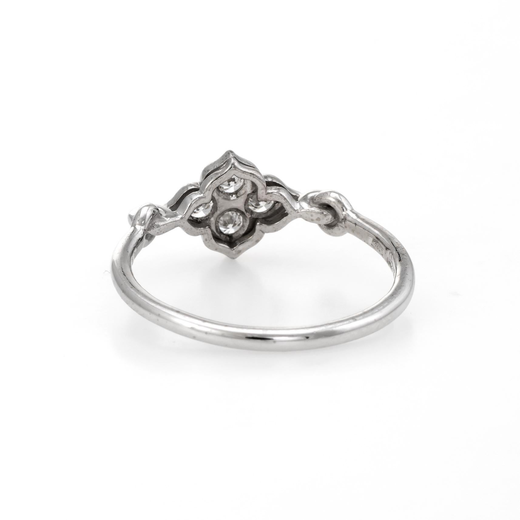 Modern Cartier Hindu Diamond Ring Estate 18 Karat White Gold Flower Band