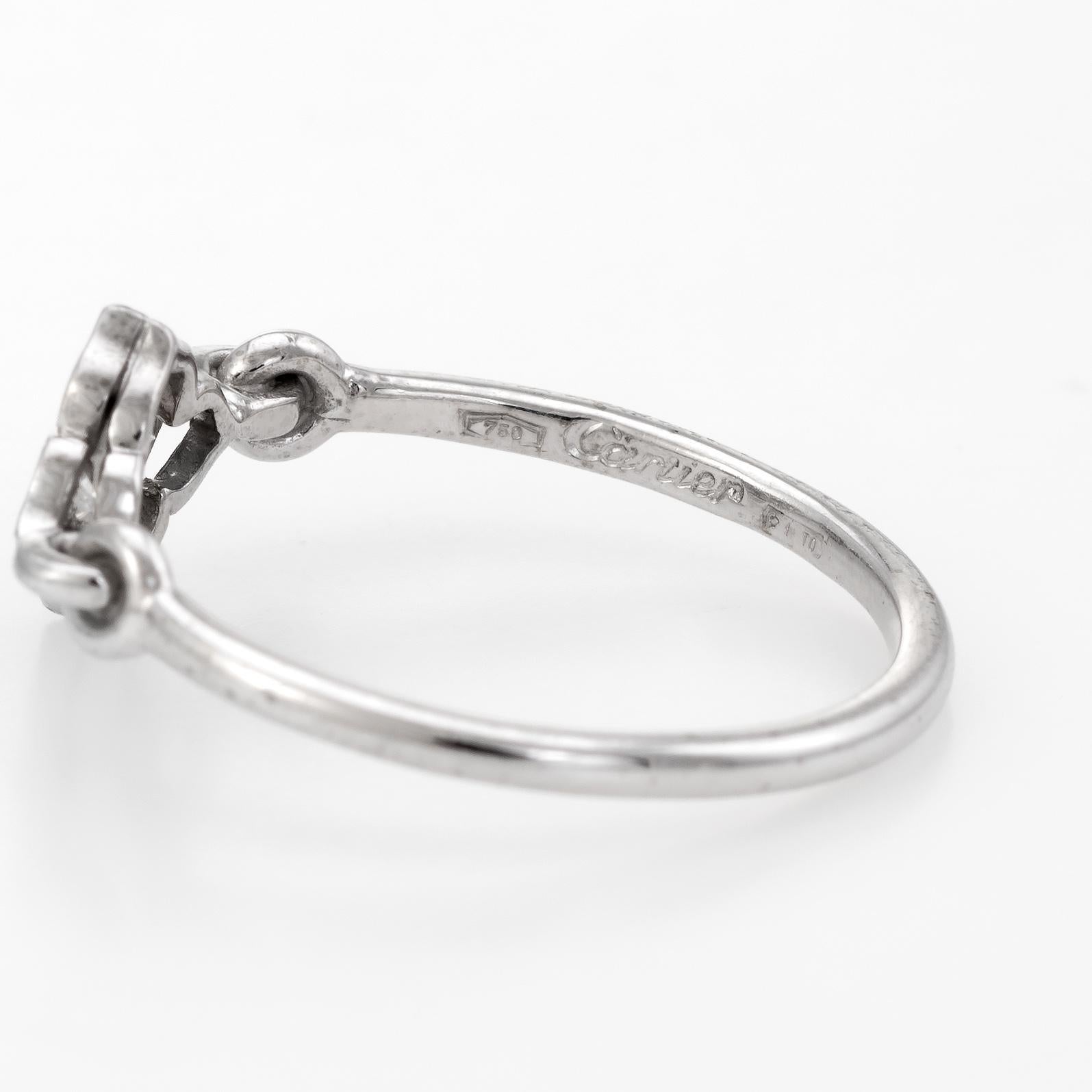 Cartier Hindu Diamond Ring Estate 18 Karat White Gold Flower Band In Excellent Condition In Torrance, CA