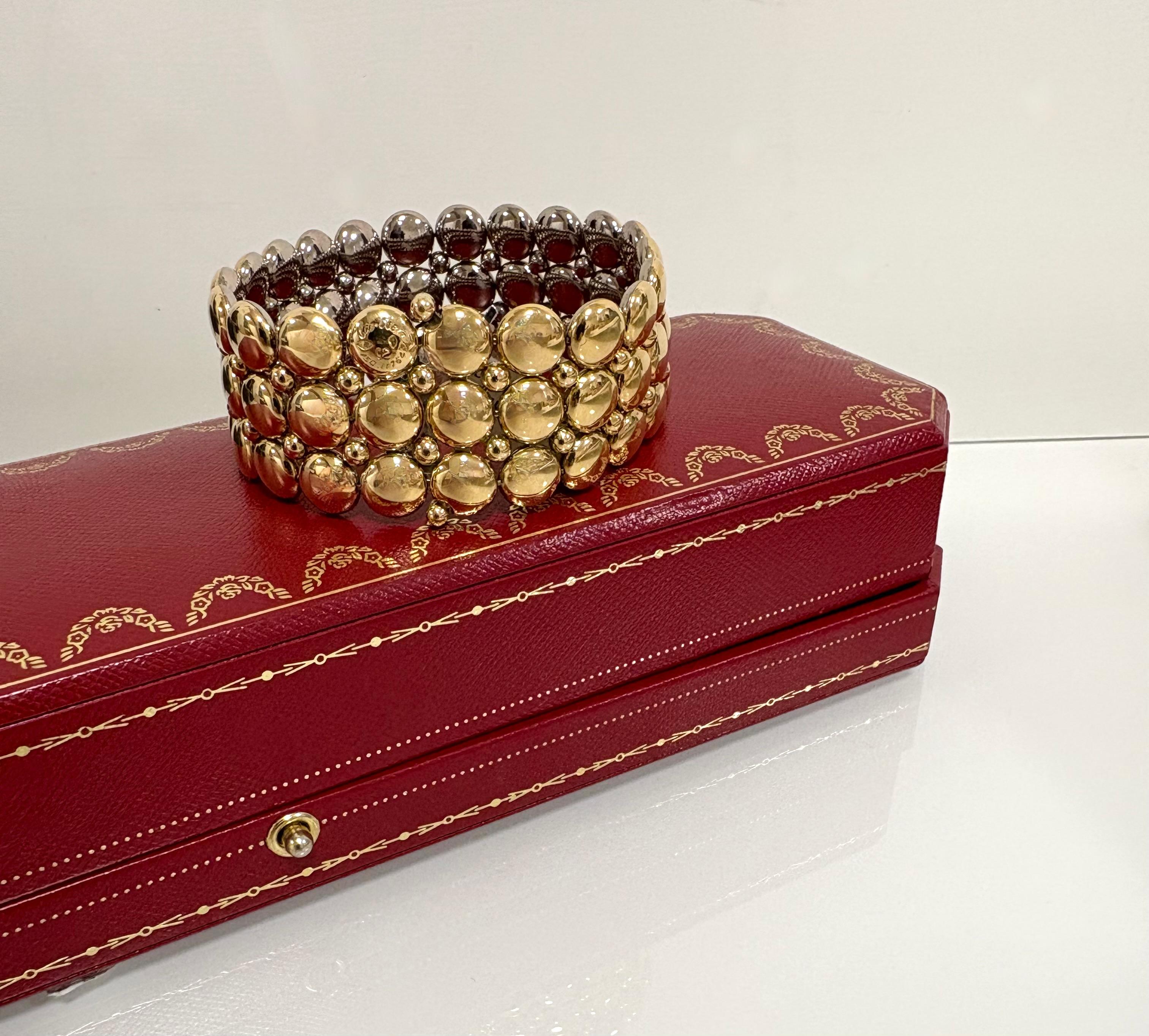 Cartier Honeymoon Reversible Bracelet 18 Kt Yellow and White Gold. For Sale 2