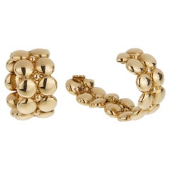 Cartier Honeymoon Hoop Clip On 18k Yellow Gold Earrings