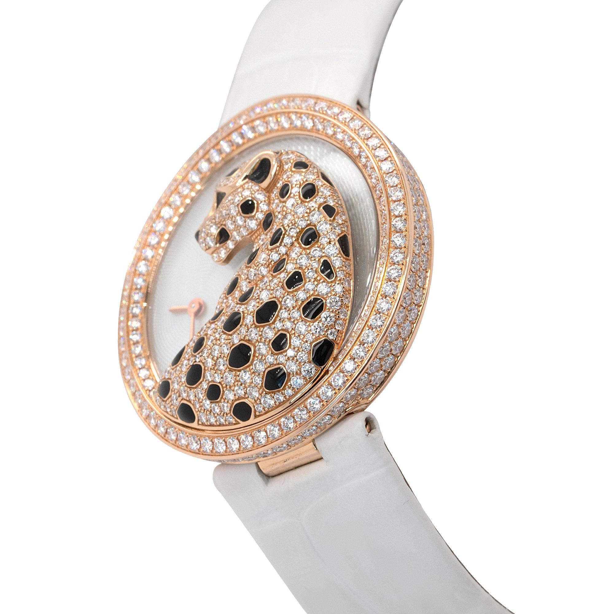 Cartier HPI00762 Panthere Divine Diamond Ladies Watch In Excellent Condition For Sale In Boca Raton, FL