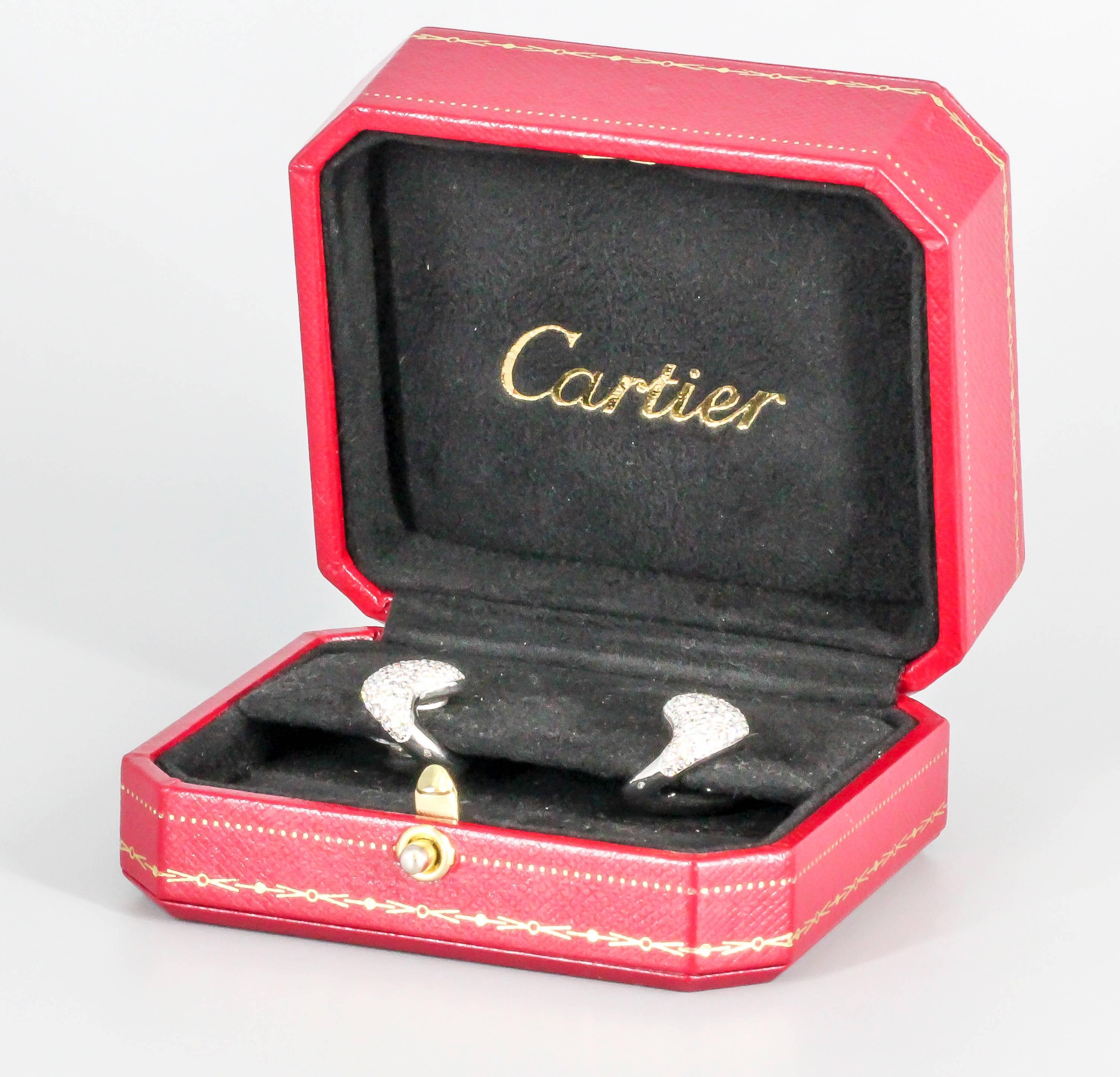 Women's Cartier Huggies Diamond Gold Earrings