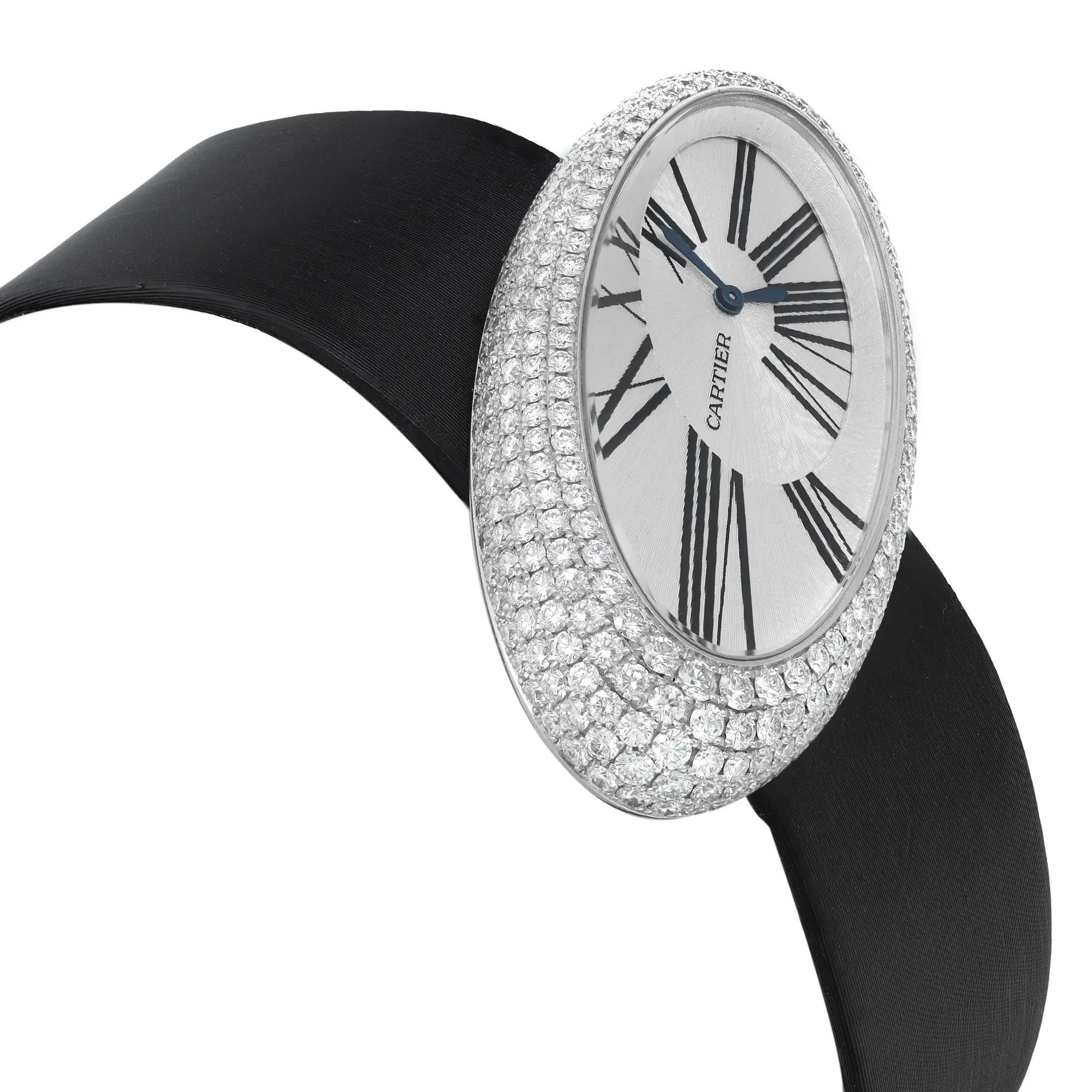 Cartier hypnose 18K Weißgold Silber Zifferblatt Quarz Damenuhr WJ301949 im Zustand „Hervorragend“ in New York, NY