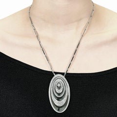 Cartier Hypnose Diamond Enamel 18k White Gold Pendant Necklace