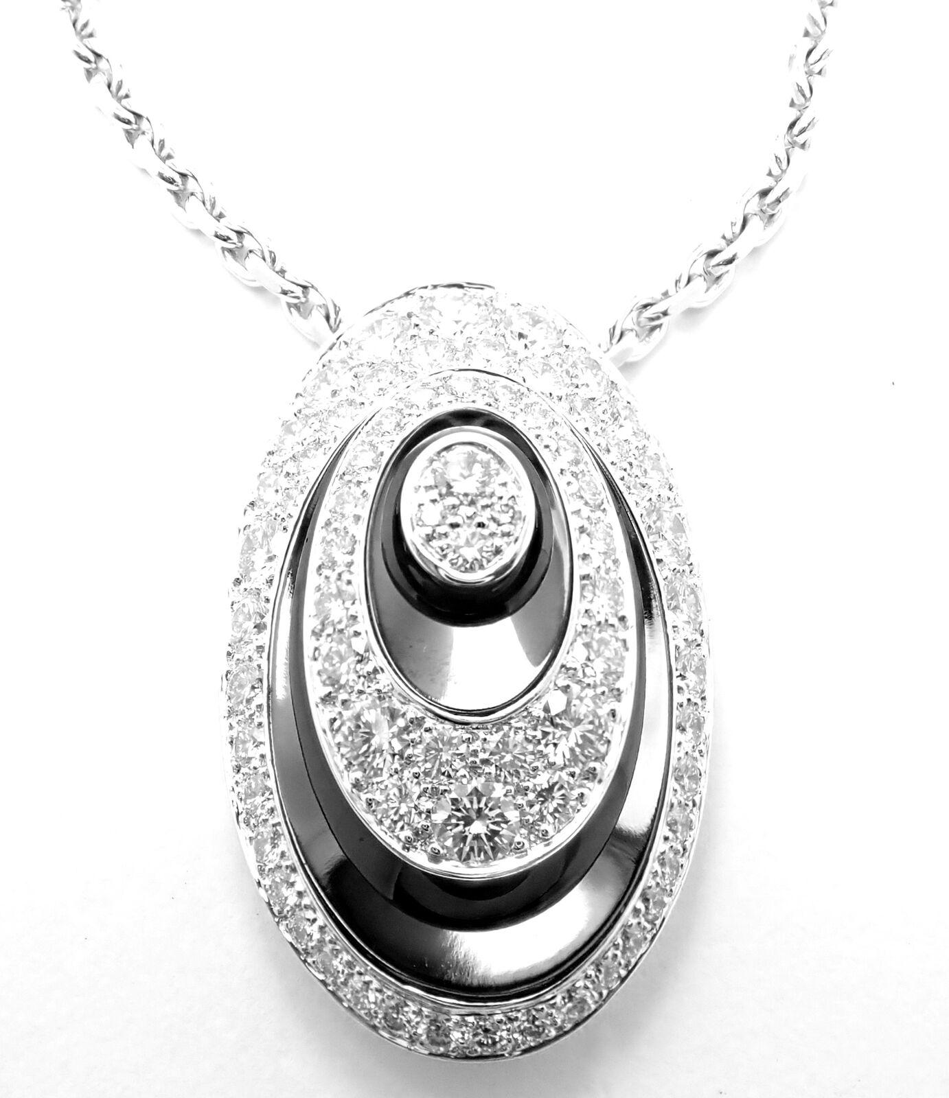 Women's or Men's Cartier Hypnose Diamond White Gold Chain and Silk Cord Pendant Necklace For Sale
