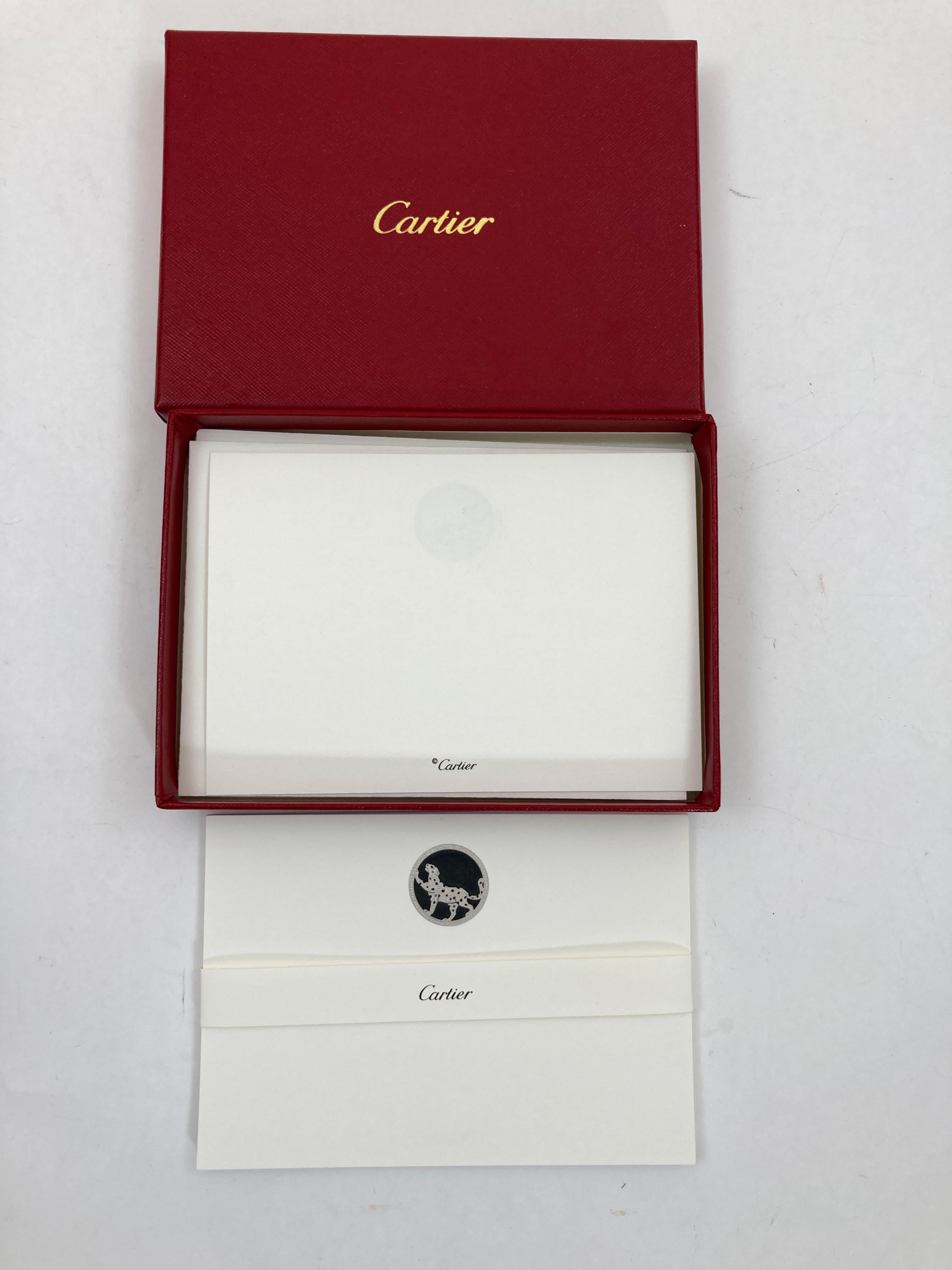 Juego de tarjeta y sobre con diseño de pantera icónica de Cartier Papelería de escritorio de lujo en Bueno estado para la venta en North Hollywood, CA