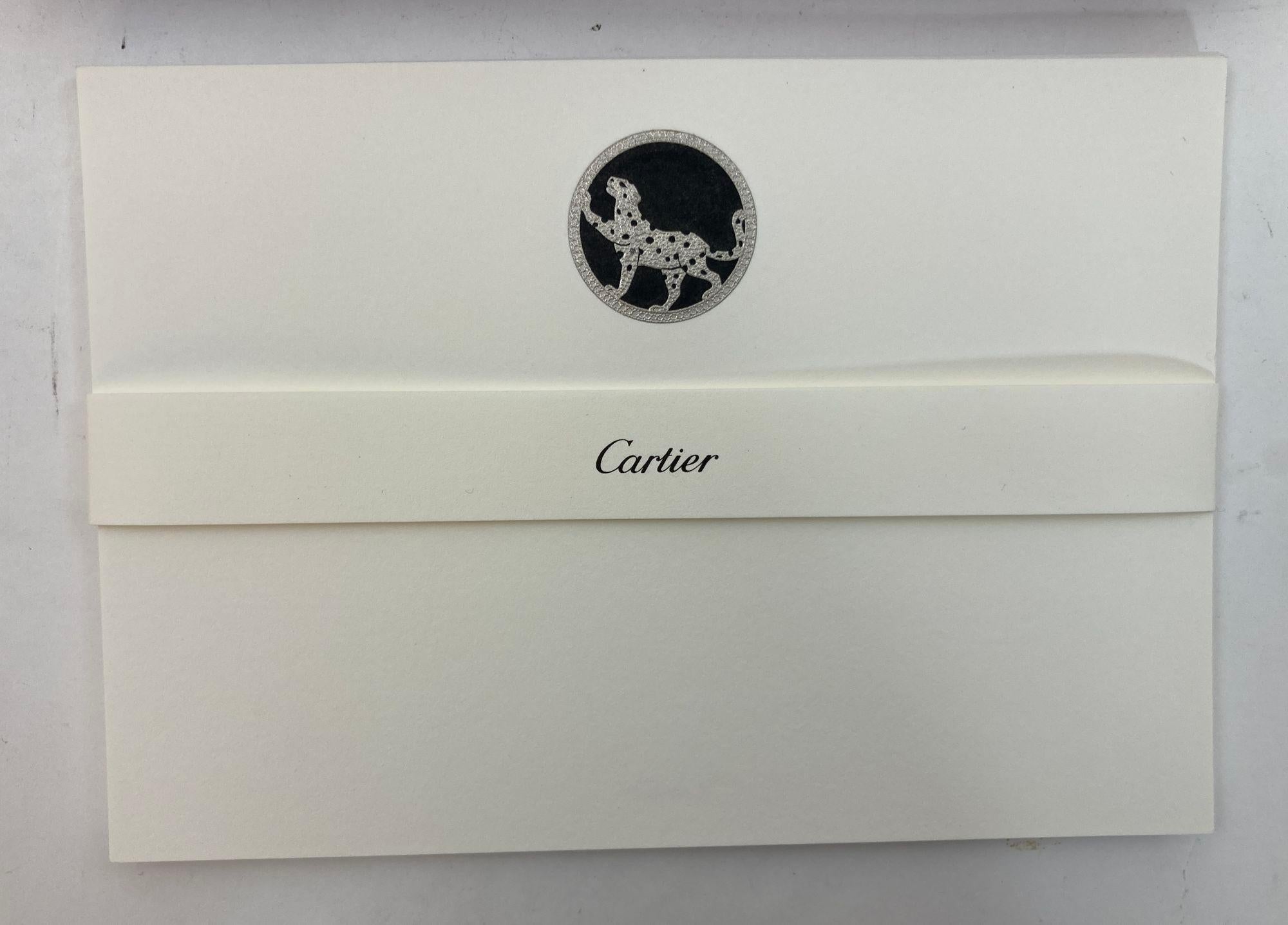 Art Deco Cartier Iconic Panther Design Card and Envelope Set Luxury Stationery