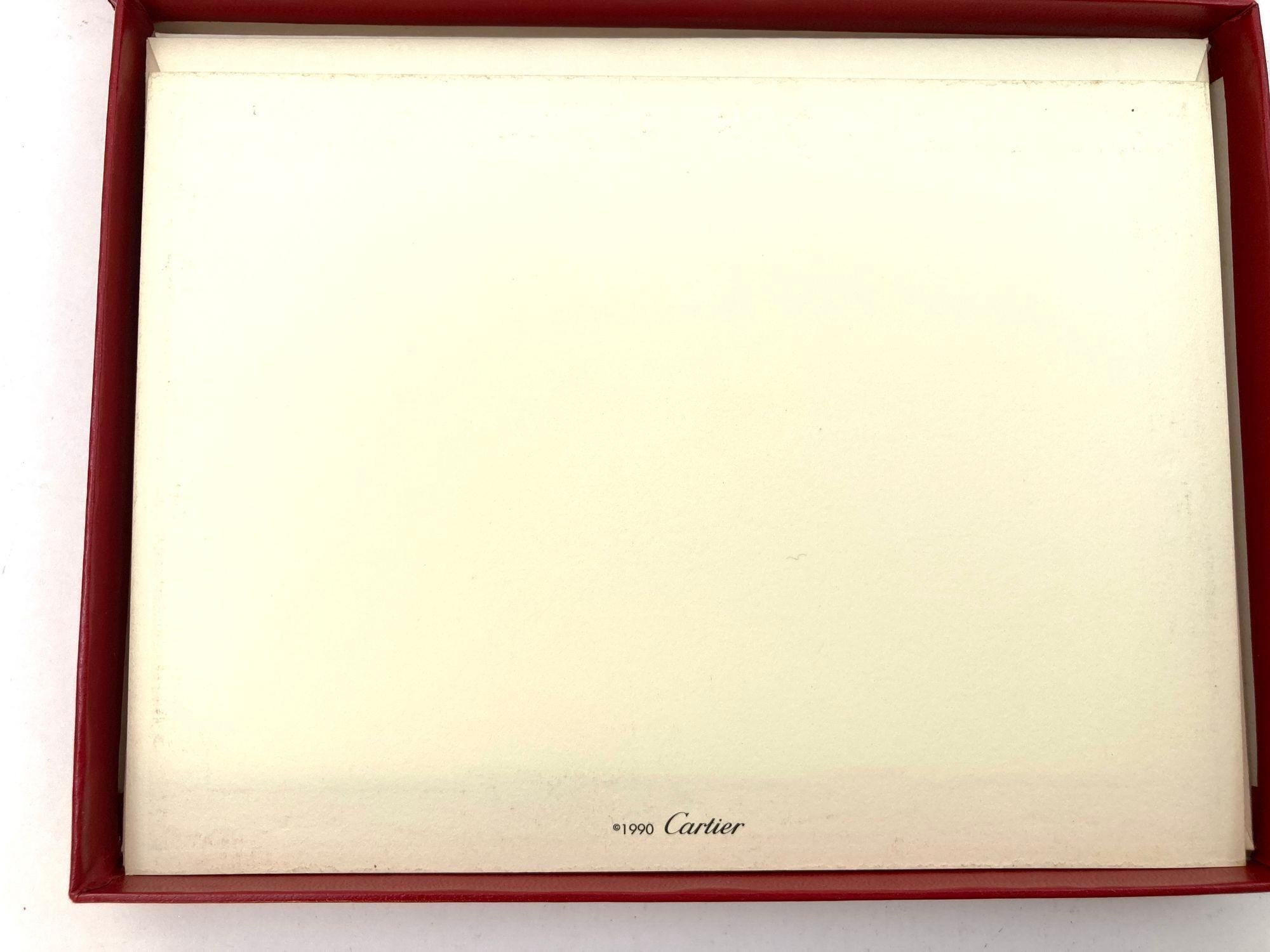Fin du 20e siècle Cartier Iconic Panther Design Set de cartes et d'enveloppes Papeterie de luxe en vente