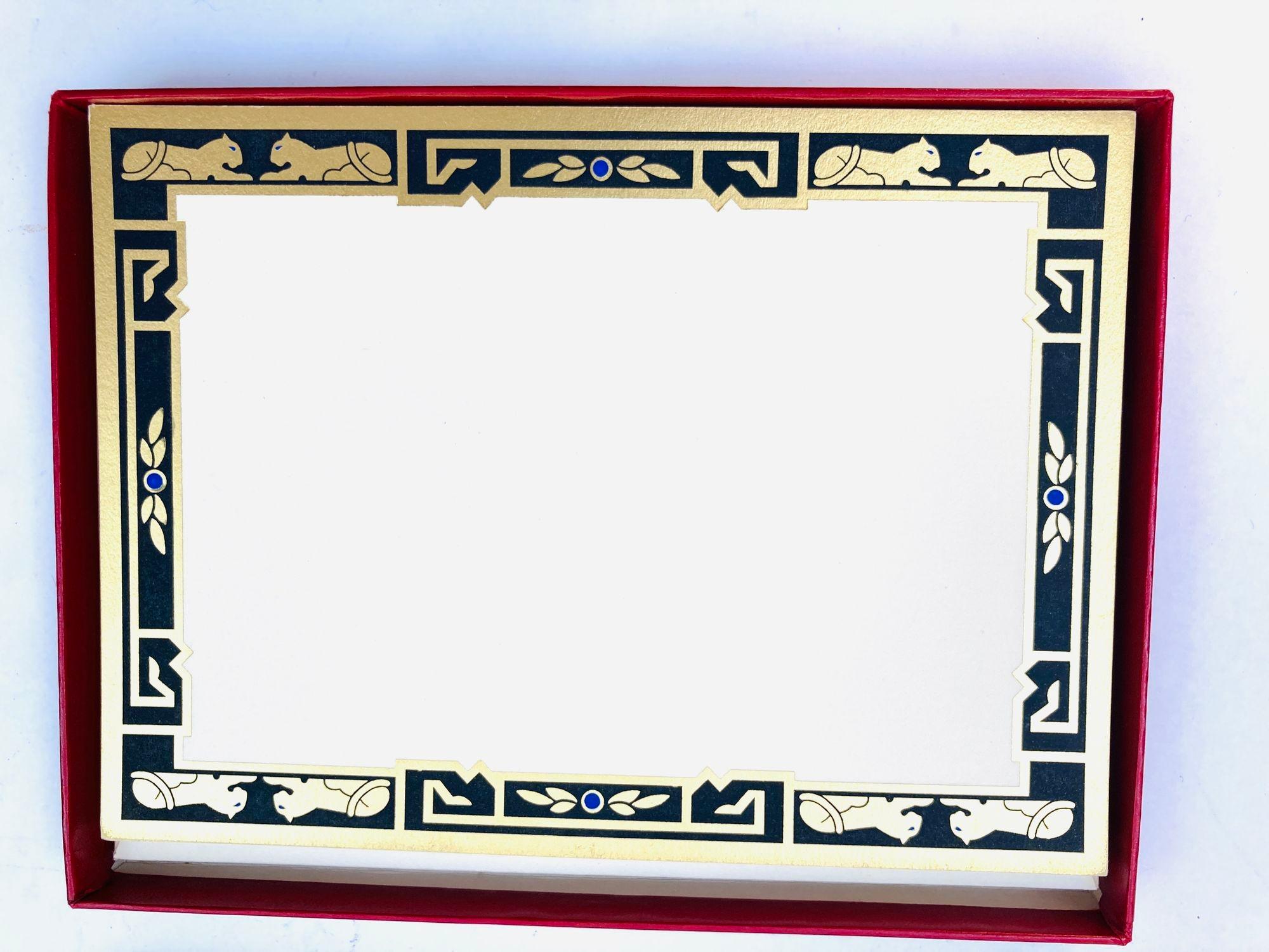 Cartier Iconic Panther Design Set de cartes et d'enveloppes Papeterie de luxe en vente 2