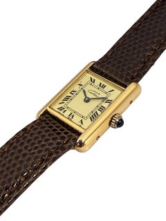 Cartier Iconic Tank Vermeil Mechanical Ladies Wrist Watch