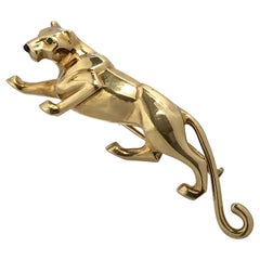Cartier Iconic Yellow Gold and Gem Set Panther Clip Brooch