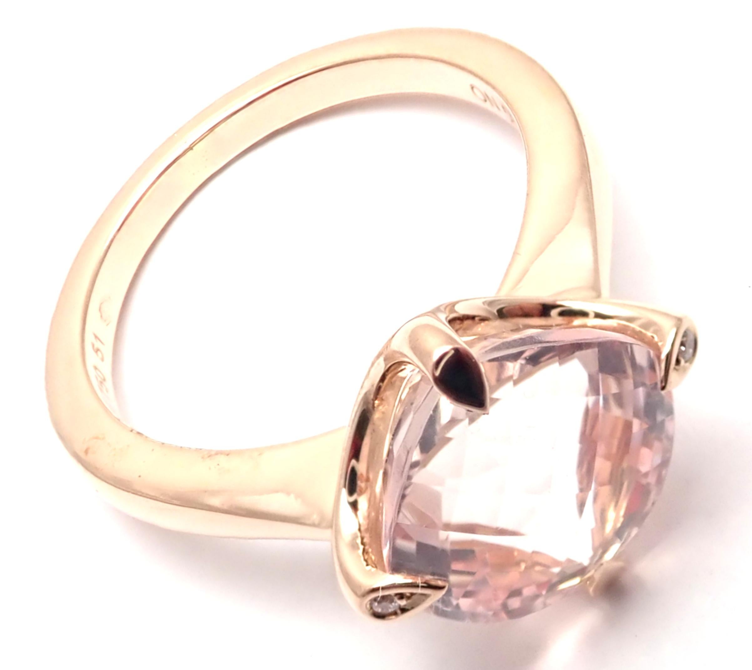 Cartier Inde Mysterieuse Pink Quartz Diamond Rose Gold Ring In Excellent Condition In Holland, PA