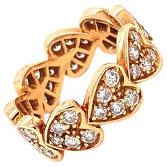 Cartier Infinity Heart Diamond Ring 18 Karat Yellow Gold