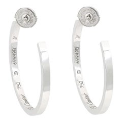 Cartier Inside Out Diamond Hoop Earrings 18K White Gold 1.50Ctw