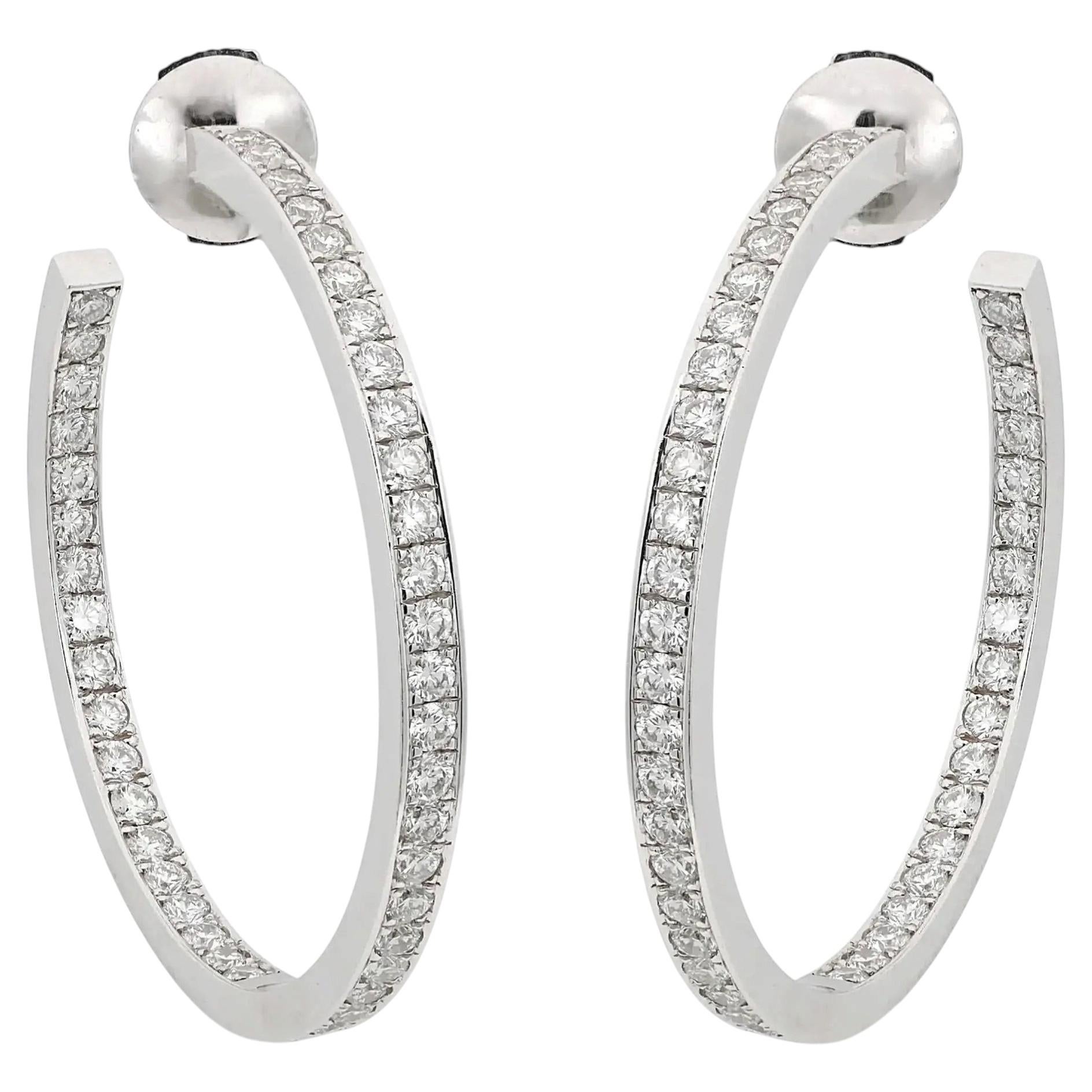 Cartier Inside Out Diamant-Creolen aus 18 Karat Weißgold, 1,50 Karat Gesamtgewicht