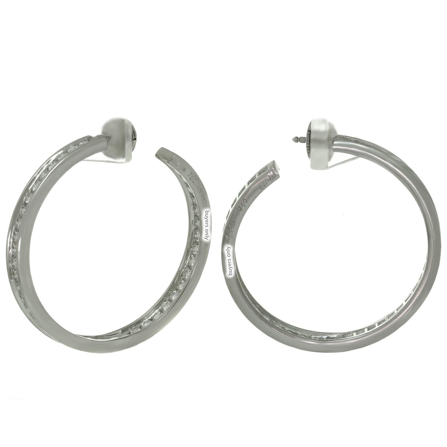 cartier diamond hoop earrings