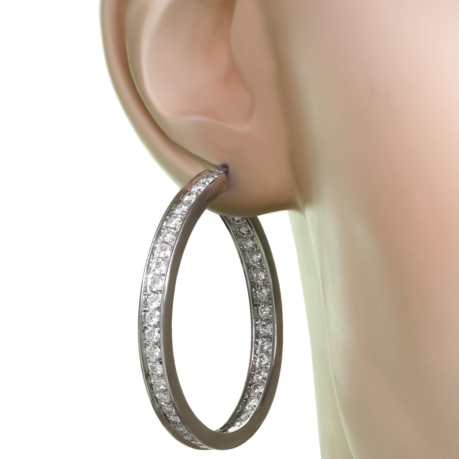 cartier hoop diamond earrings