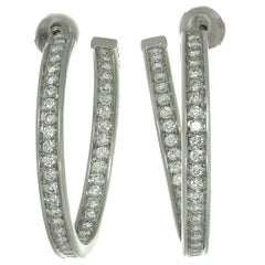 Cartier Inside Out Diamond White Gold Large Hoop Earrings