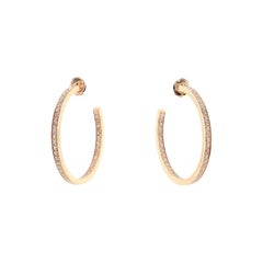 Cartier Inside Out Hoop Earrings 18k Rose Gold and Diamonds