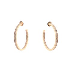 Cartier Inside Out Hoop Earrings 18k Rose Gold and Diamonds